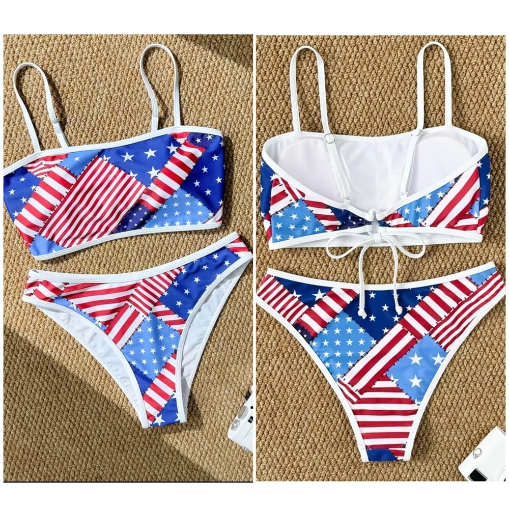 American Flag Stars Stripes Bikini Set